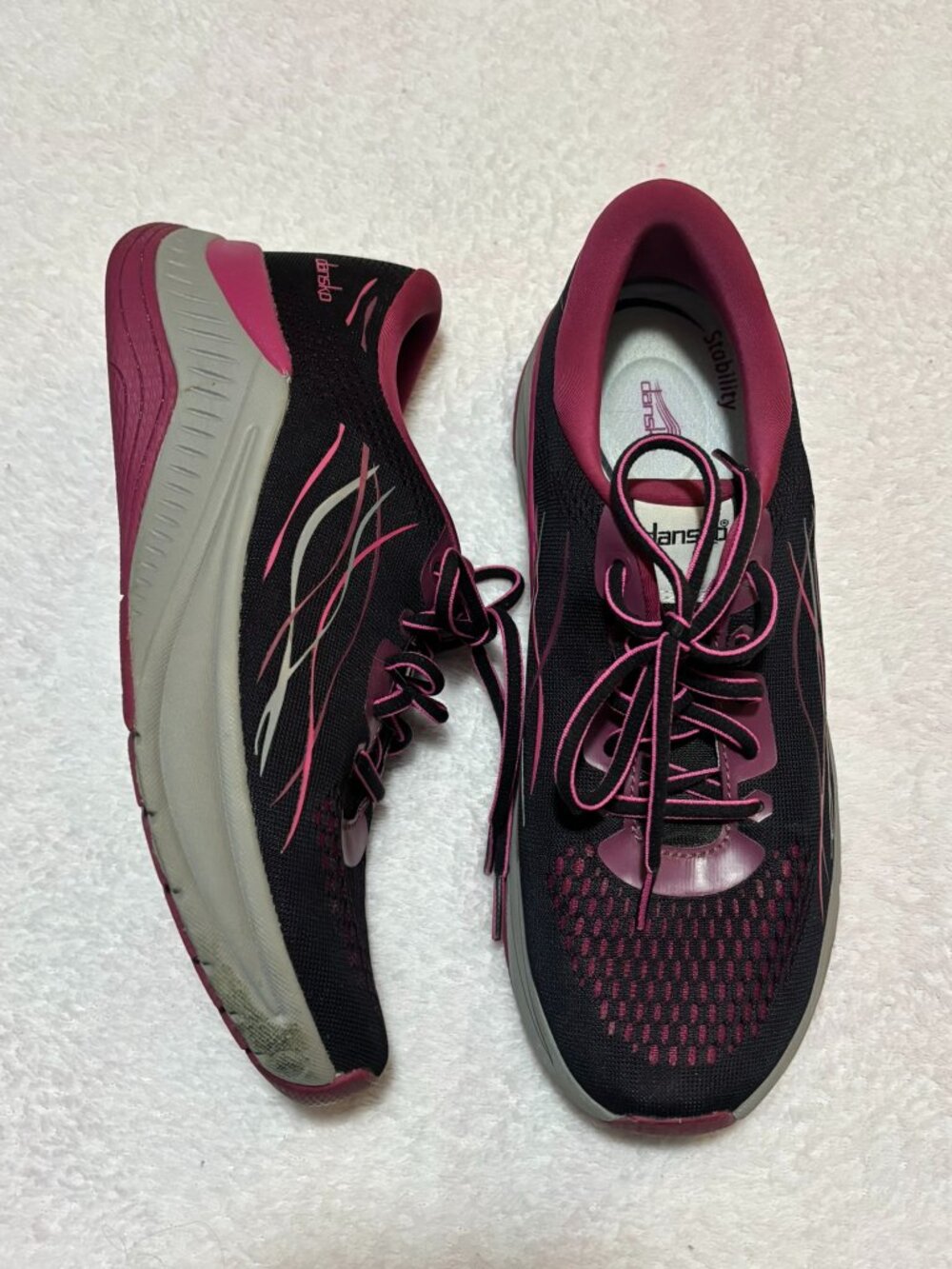 Dansko Stability Black Pink Mesh Walking Shoes Sneakers EU 39 US 8.5 9